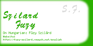 szilard fuzy business card
