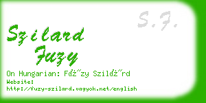 szilard fuzy business card